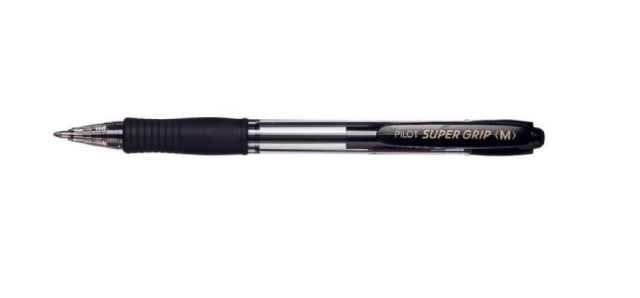 Pilot bolígrafo retráctil Supergrip M Negro