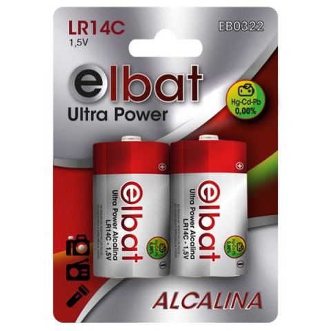 Elbat 2 Pilas Alcalinas LR14C 1.5V