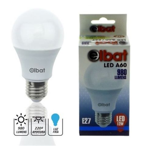 Elbat Bombilla Led A60 12W E27 980 lumen Fría