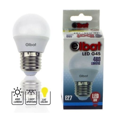 Elbat Bombilla Led G45 6W E27 480 lumen Calida