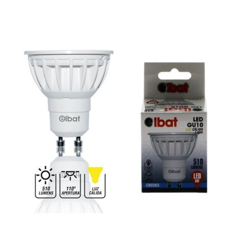 Elbat Bombilla Led GU10 6W 510 lumen Calida