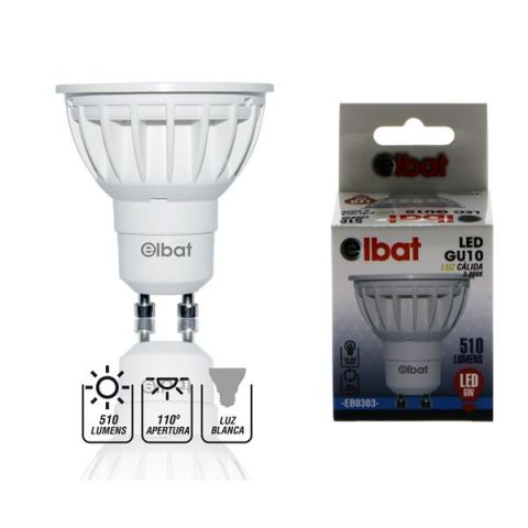 Elbat Bombilla Led GU10 6W 510 lumen Blanca