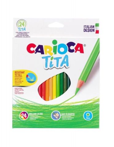 Carioca Lápices resina Hexagonal tita 24 colores 