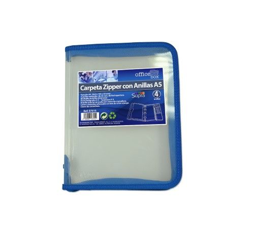 OfficeBox Carpeta Zipper a5 Azul cremallera