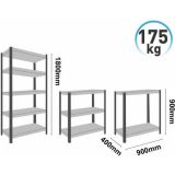 Cromad Estantería Metálica 5 Baldas 180x90x40cm