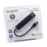 Ewent Hub 4 Puertos Usb 3.1 Negro