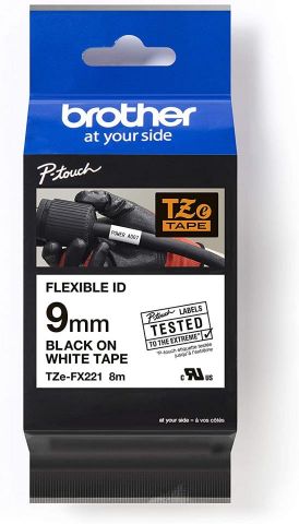 Brother Cinta Laminada Flexible 9mm Negro Blanco