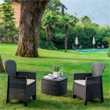 Conjunto Jardín Mesa + 2 Sillones Antracita