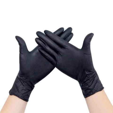 Guantes Nitrilo Negro Sin Polvo Talla M 100und